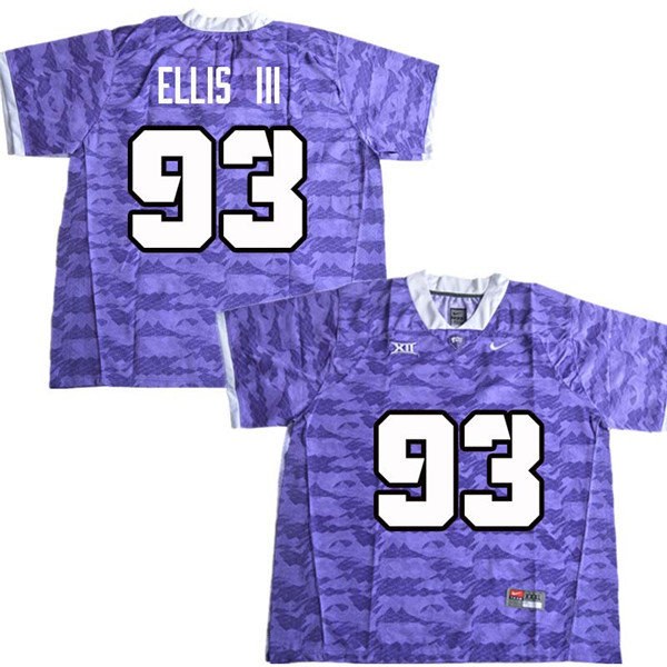 Men #93 George Ellis III TCU Horned Frogs College Football Jerseys Sale-Purple